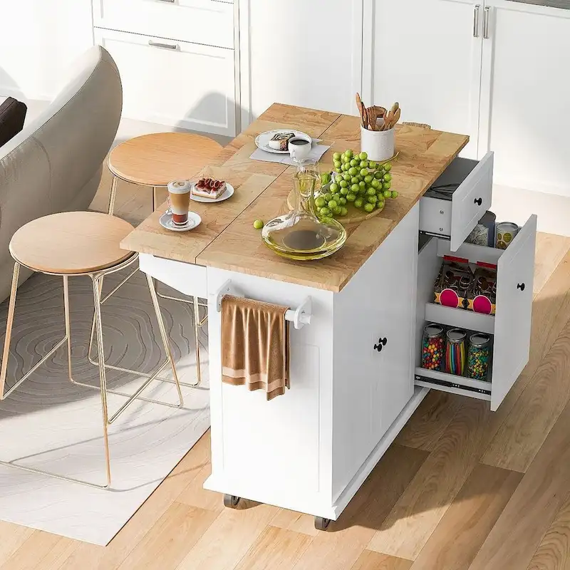 54 Kitchen Island Cart with Wheels