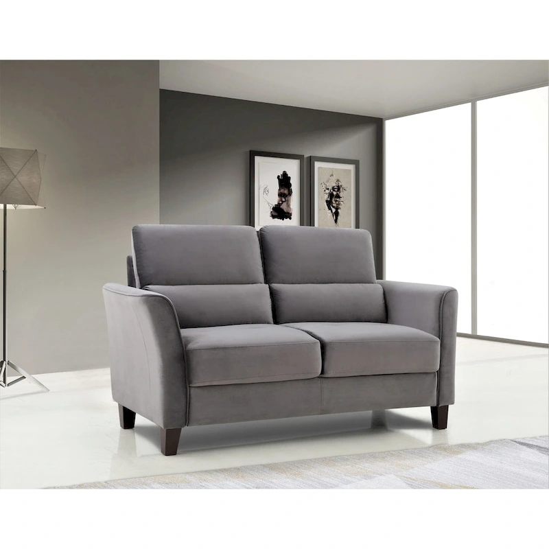 Chole Velvet Loveseat with Gently Curved Arms