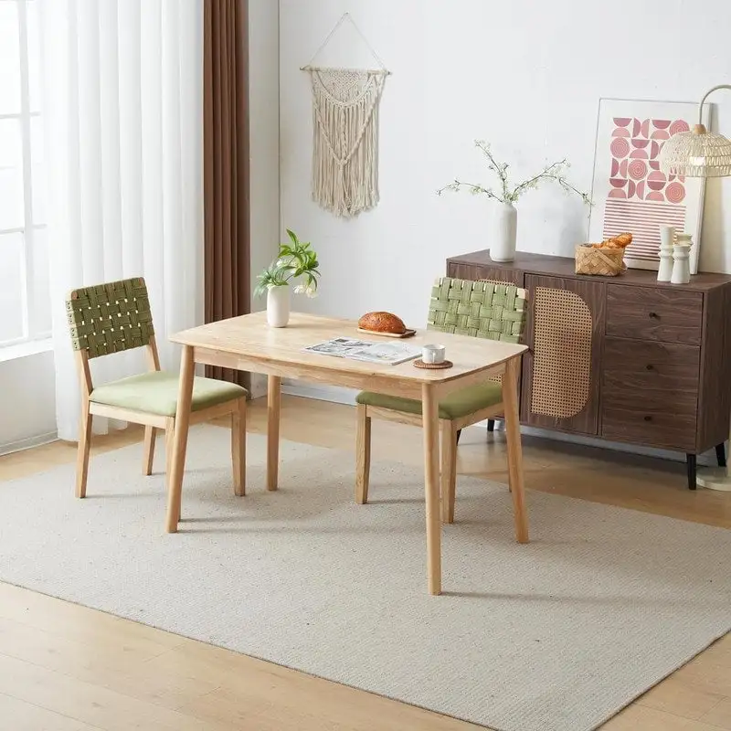 Mid Century Modern Wooden Dining Chairs Set of 2