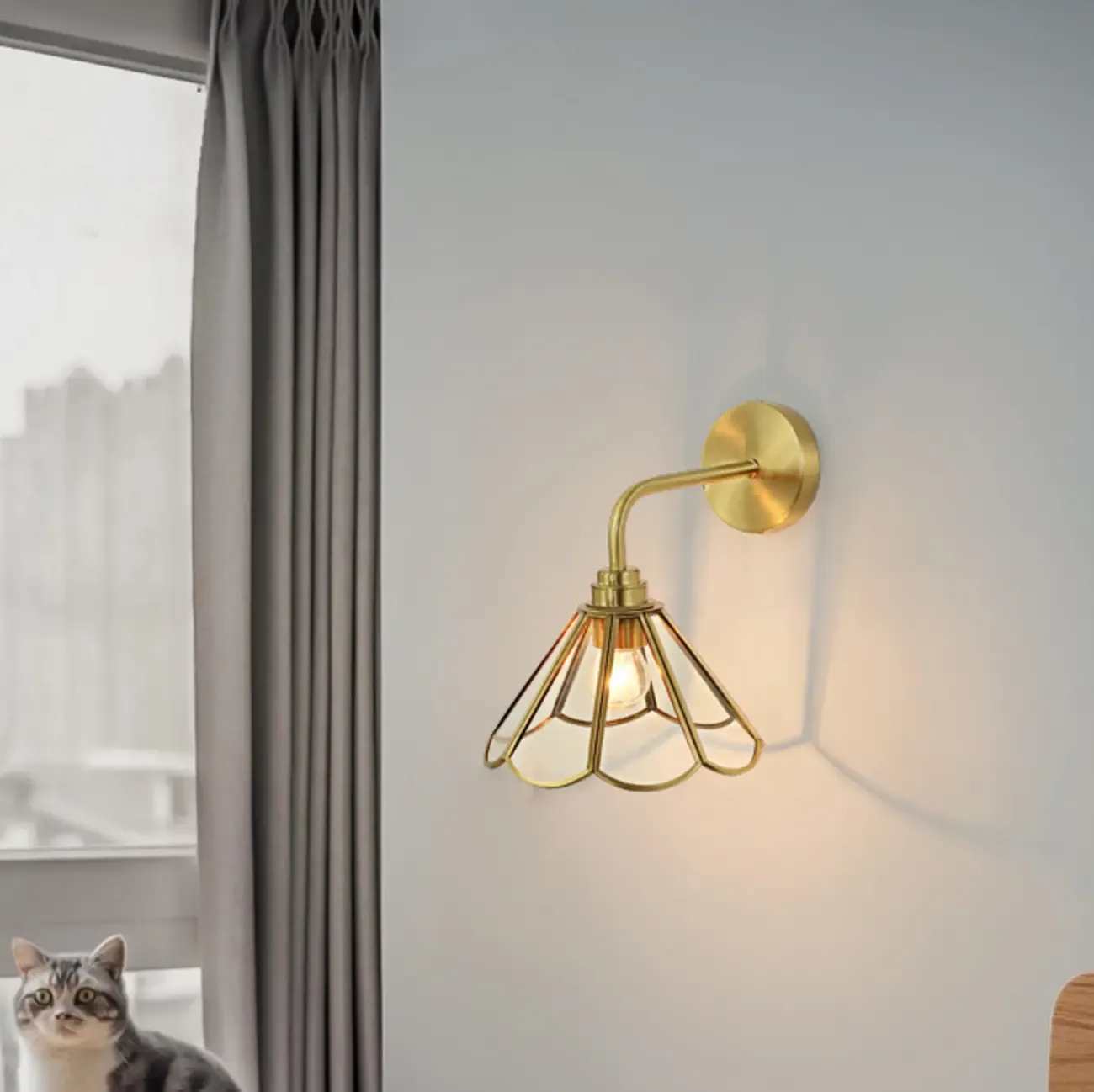 10 to 14 Inch Vintage Copper Wall Sconce for Indoor Decor