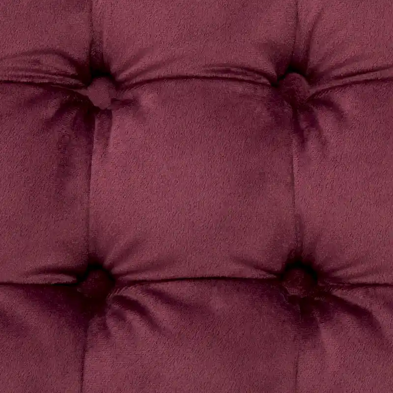 Round Button-Tufted Linen Ottoman – Mushroom / Grey / Antique Gold / Wheat / Bordeaux / Navy / Taupe, Single