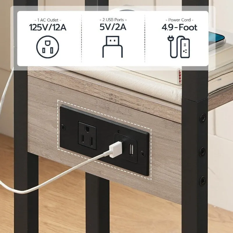Foldable End Table - 15.4D x 10.2W x 25.2H