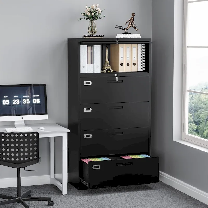 4-Drawer Lateral File Cabinet with Lock