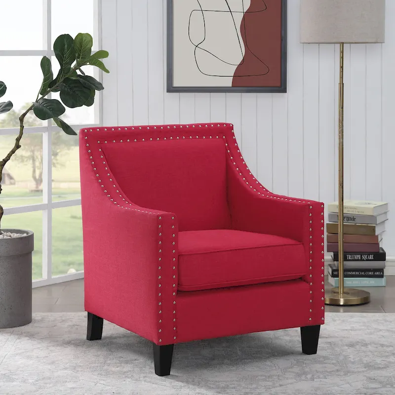 Erica Accent Armchair with Chrome Nailhead Trim