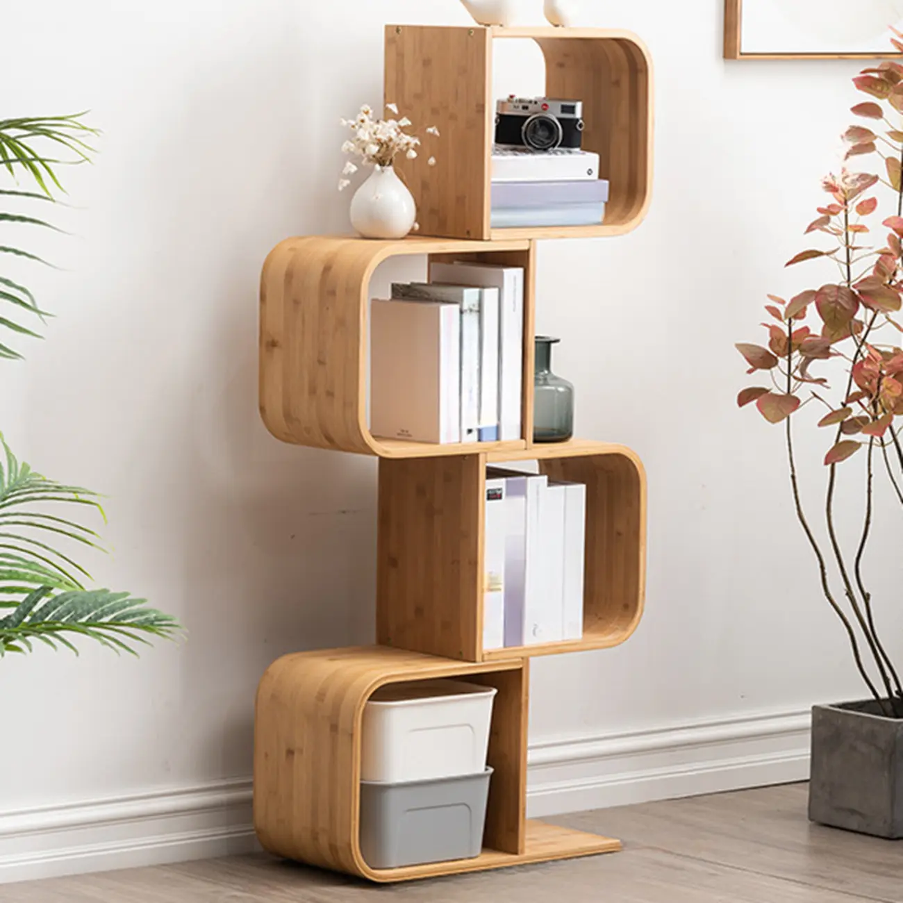 Modern Geometric Open Cube Artistic Oka Bookcase
