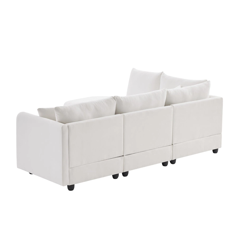 89 Polyester Modular Sectional Sofa with Deep Seat & Ottoman