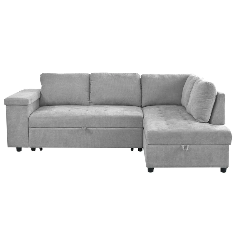 3-Seater Convertible Polyester Sofa Bed with Storage