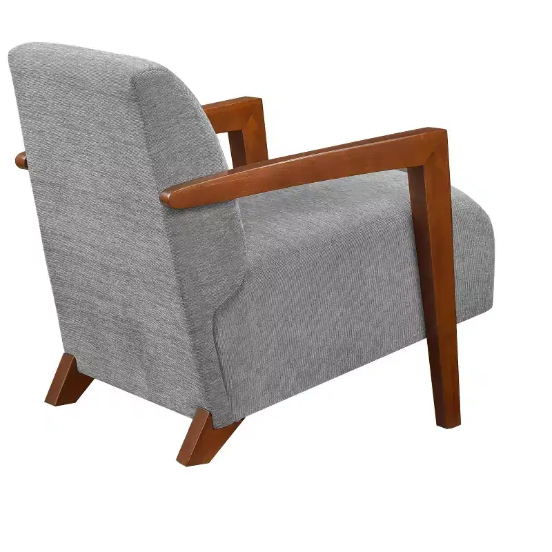GDFStudio Nolan Mid-Century Modern Wood Chenille Upholstered Accent Chair