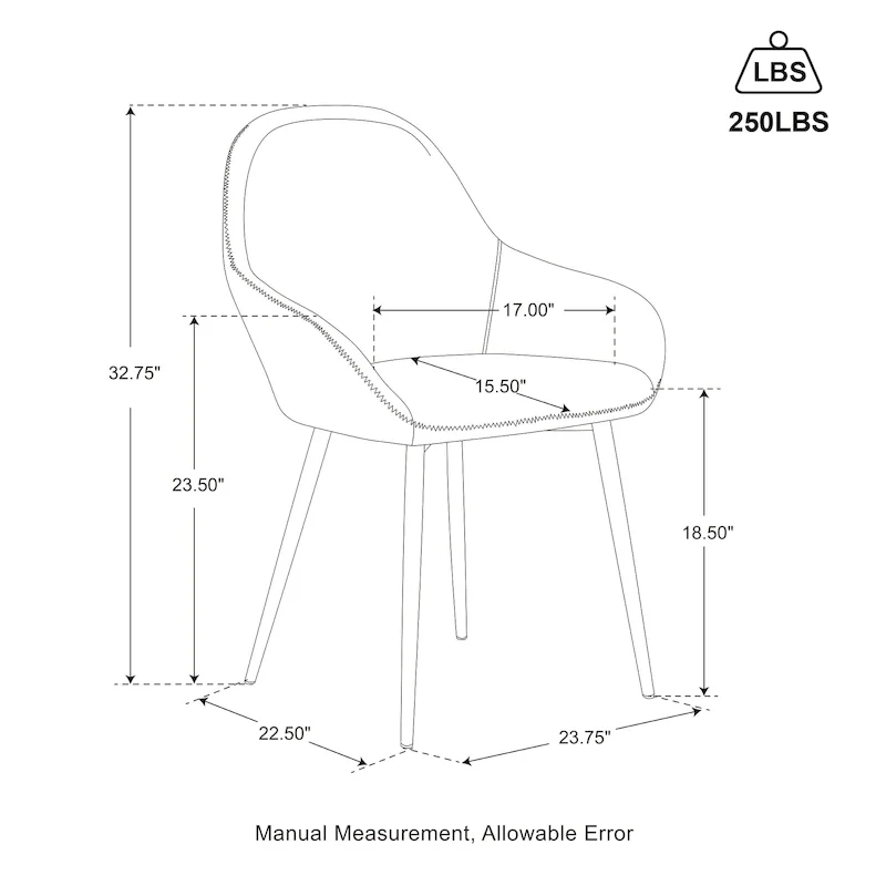 Glitzhome Set of 2/4/6 Mid-Century Modern Faux Leather Accent Dining Chairs