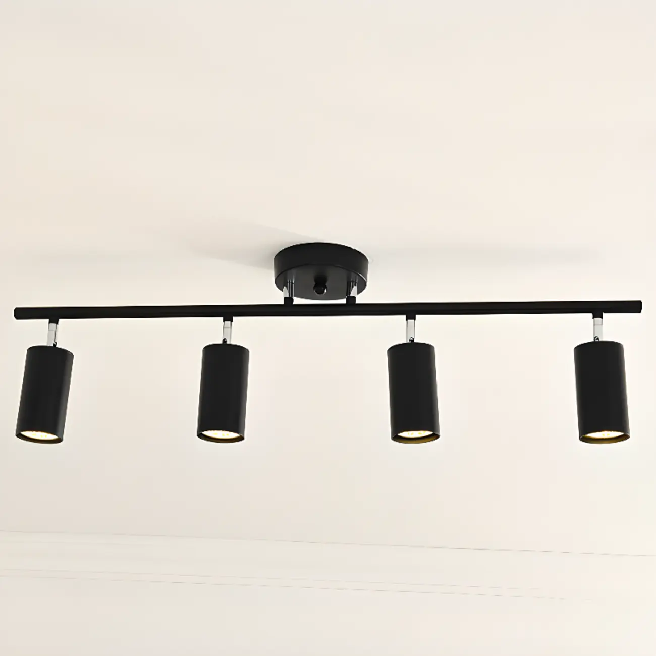 Modern Cylinder Semi-Flush Mount Metal Track Light