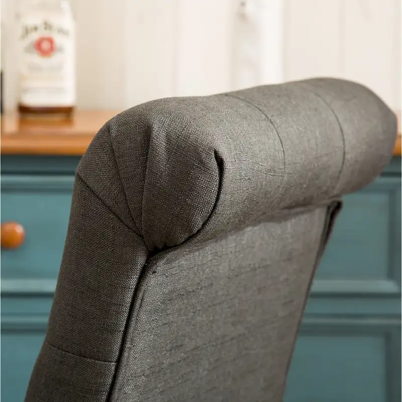 Roundhill Amonia 7-piece Dining Set, Turned-Leg Dining Table with 6 Tufted Chairs