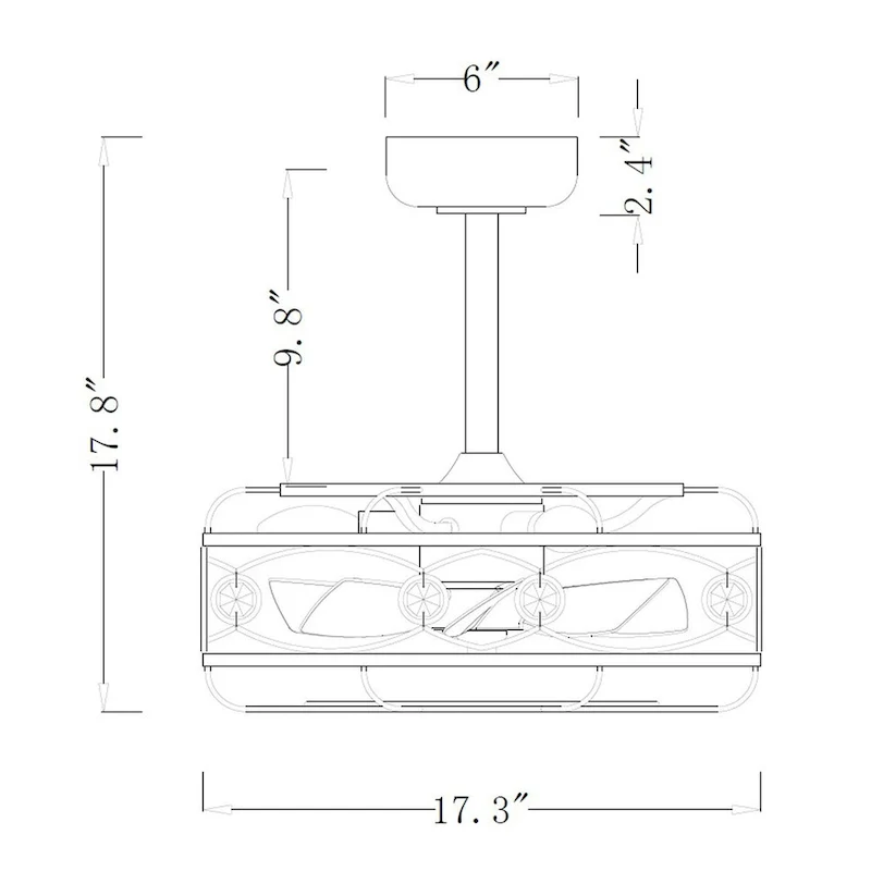 Maeve White Caged Lighted Ceiling Fan Fandelier 7-Blade Remote Control