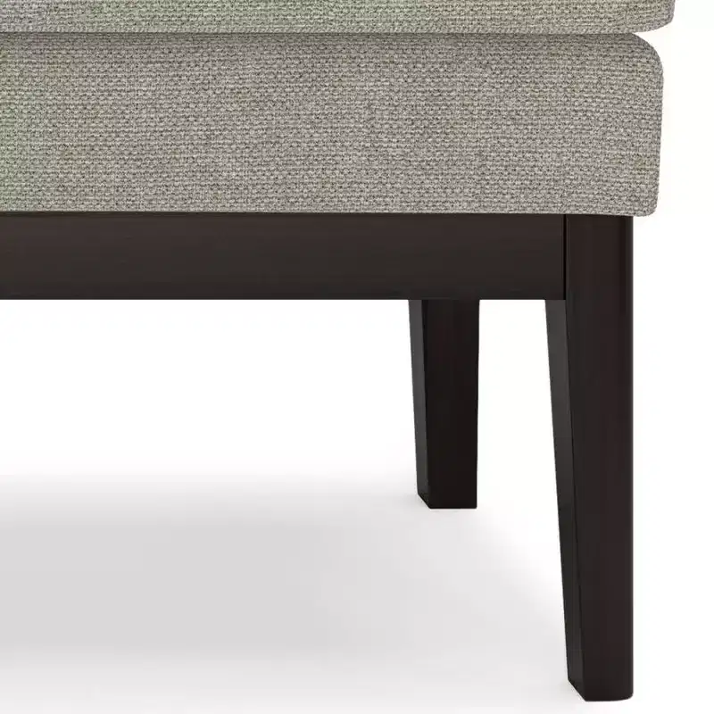 Distressed Saddle Brown / Greige Mid-Century Rectangle Ottoman Bench, Seats 2