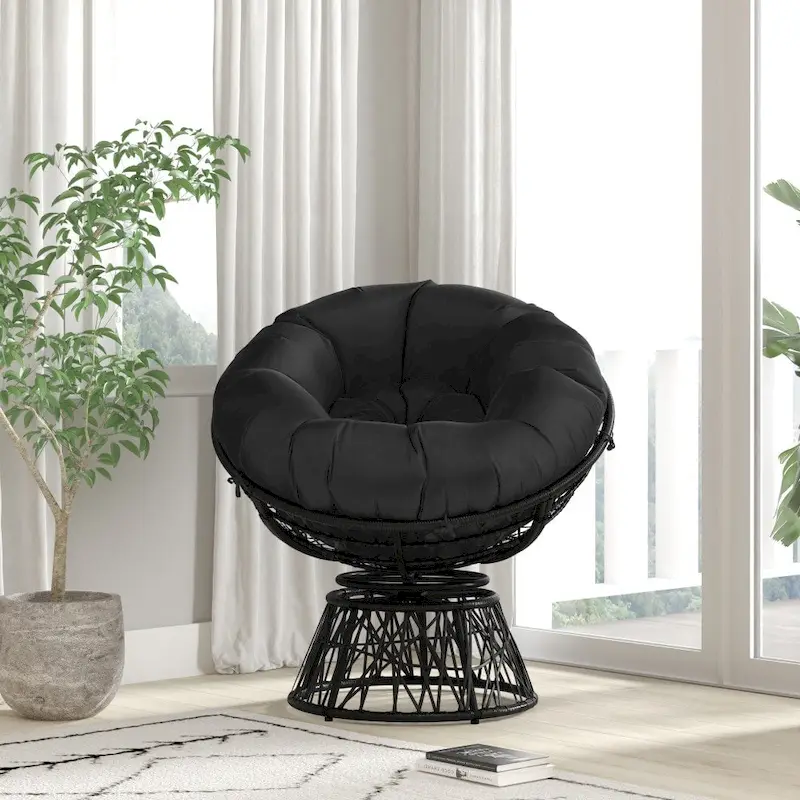 Papasan Swivel Patio Lounge Chair