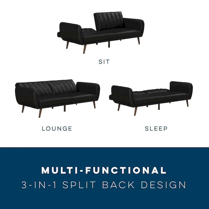 The Novogratz Brittany Faux Leather Futon Sofa Bed