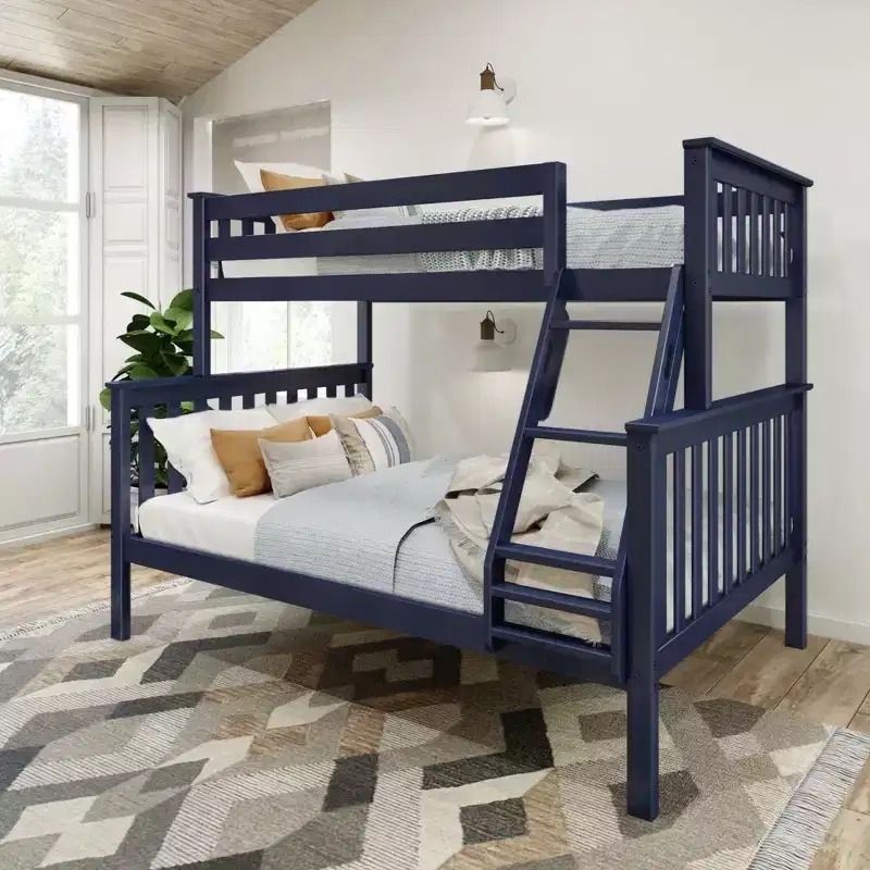 Plank+Beam Solid Wood Twin over Full Bunk Bed, No Box Spring Needed