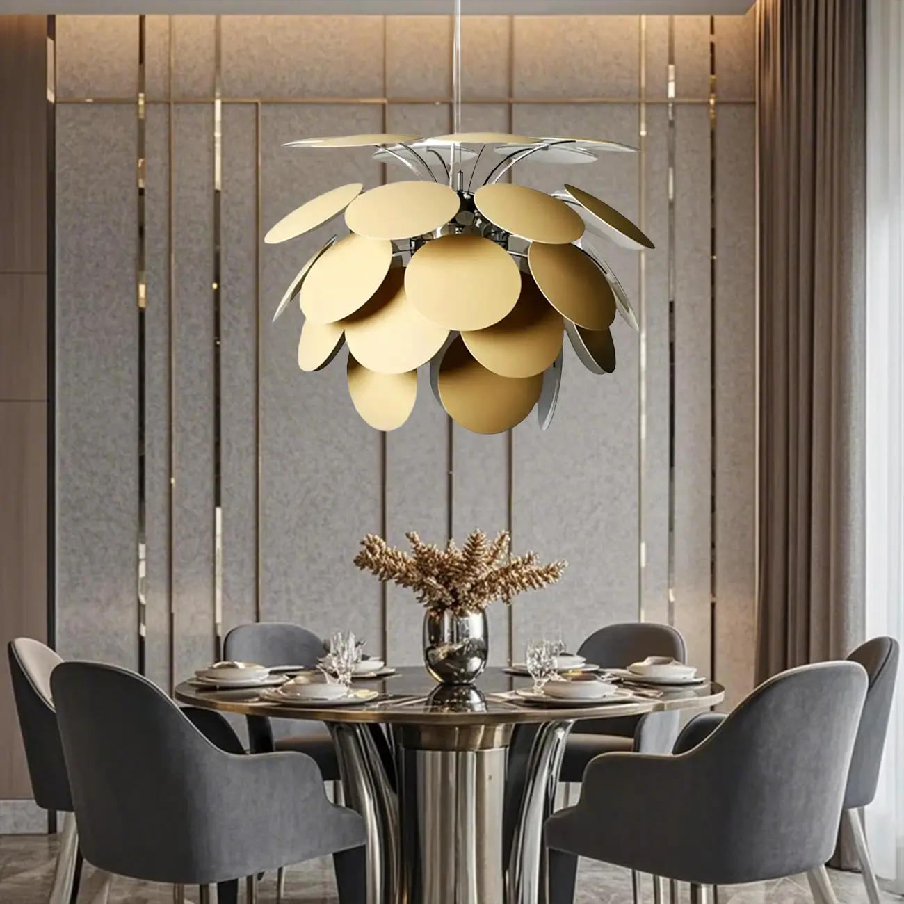 5 Tiers Modern Chandelier with Adjustable Metal Structure