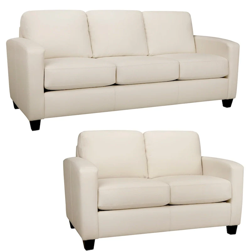 Bryce Italian Top Grain Leather Sofa and Loveseat Set