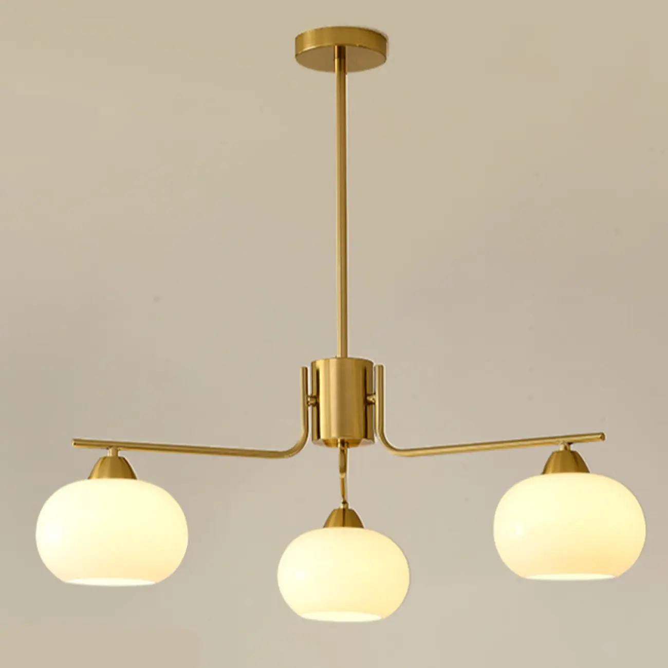 Modern White Drum Glass Living Room Chandelier