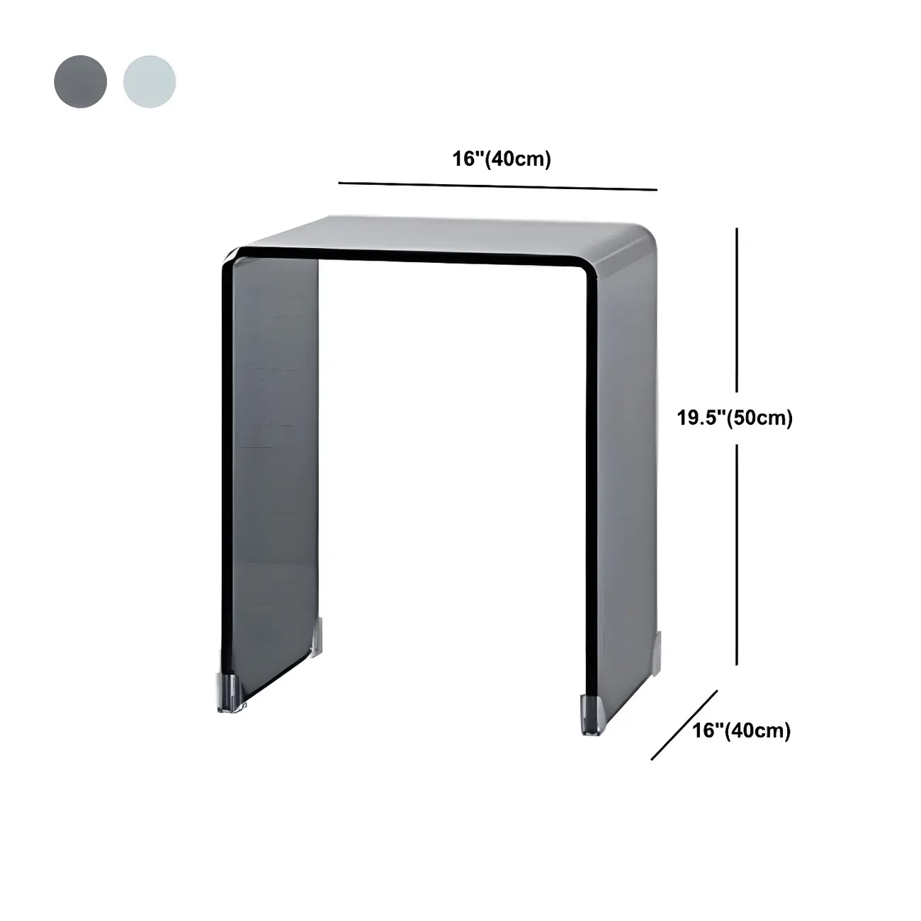 Stylish Clear Glass Nightstand with Open Shelf