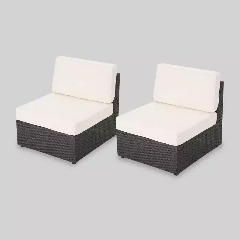Santa Cruz 2pc Wicker Sectional Sofa Set - Christopher Knight Home