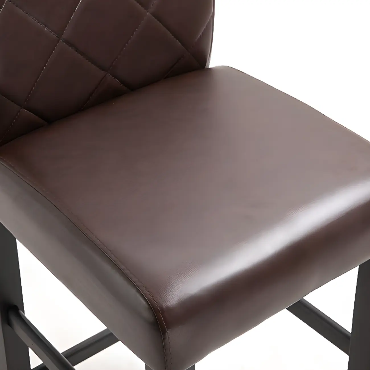 Traditional Wood Leather Upholstered Bar Height Stool