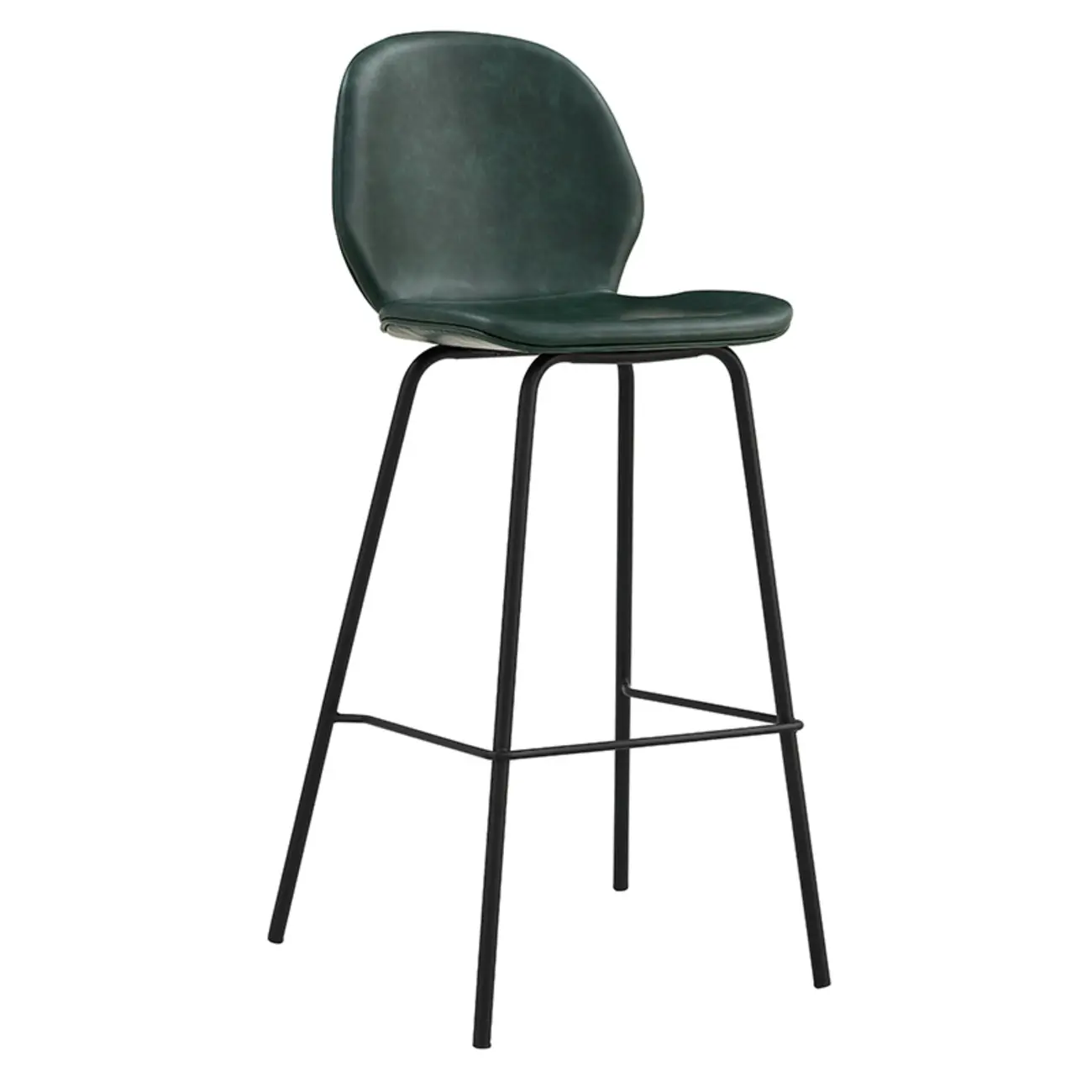 Modern Metal Frame Leather Bar Stool Counter Height