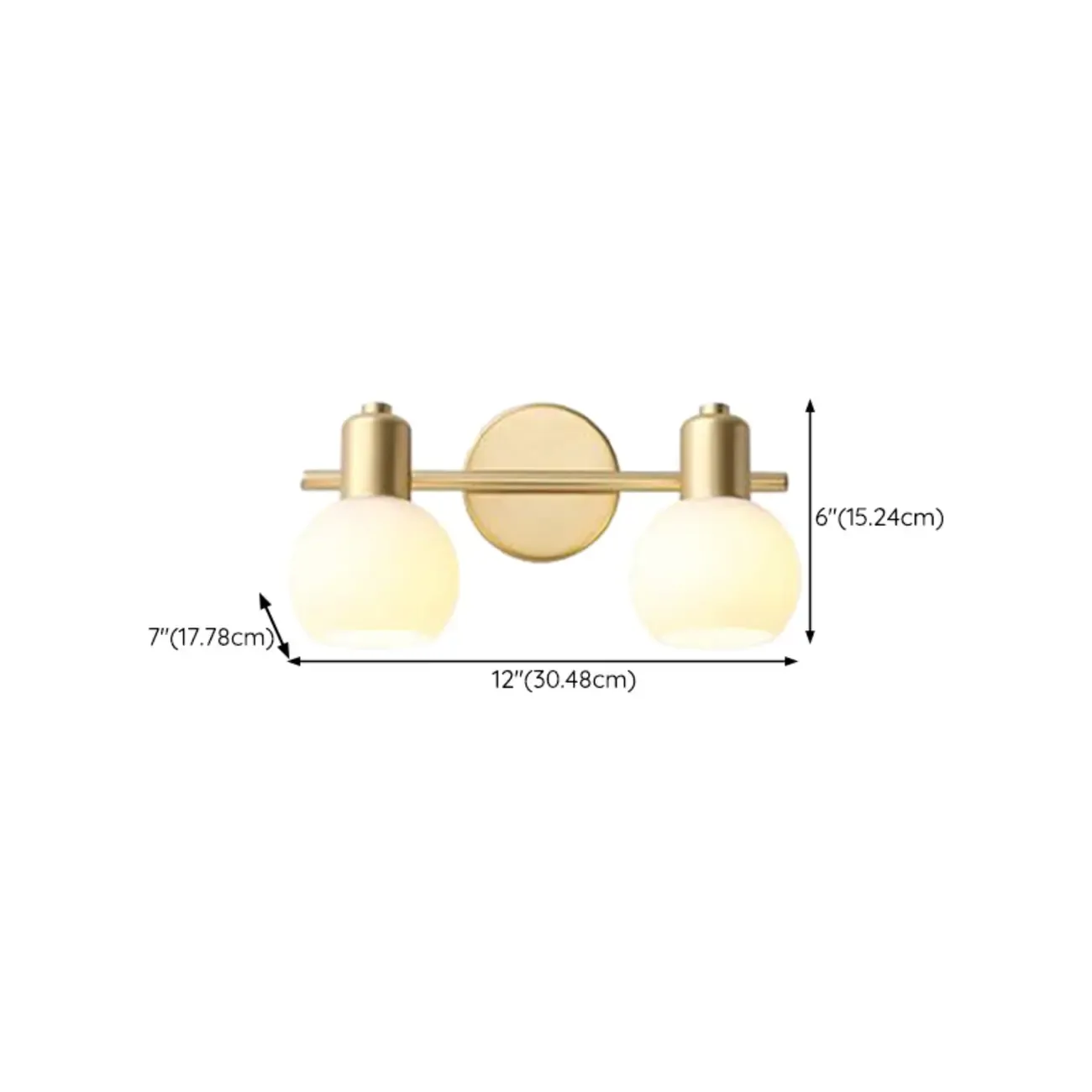Modern Globe Glass Gold 3 Head Dimmable Vanity Lamp