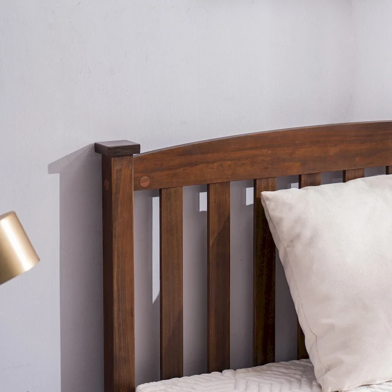 Classic Panel Bed Vertical Strip with Headboard Brown Twin/Full/Queen