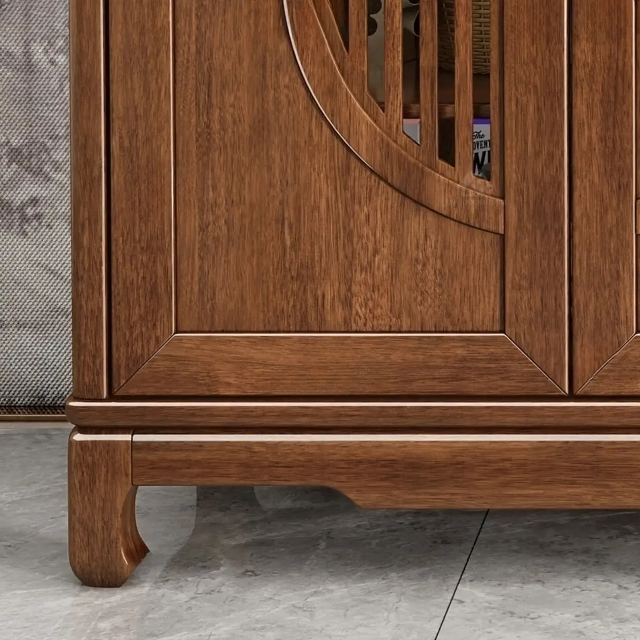 Traditional Wooden Sideboard with Cabinet & Drawer in Walnut