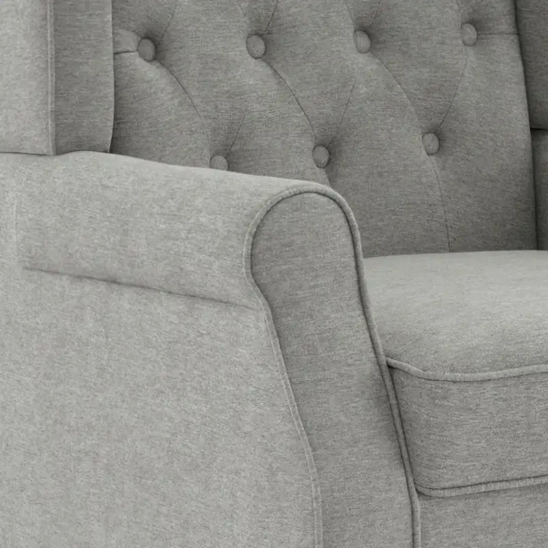Button-Tufted Accent Chair Wingback Armchair - 38H