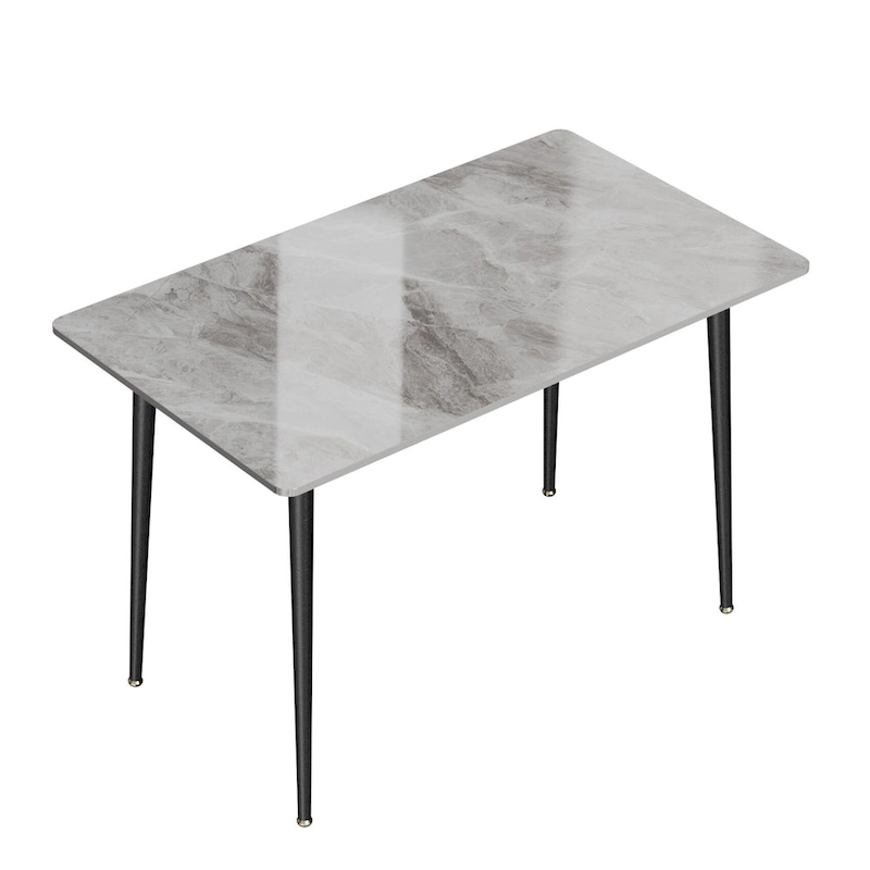 Modern Dining Table with Metal Frame Sintered Stone Top Kitchen Table