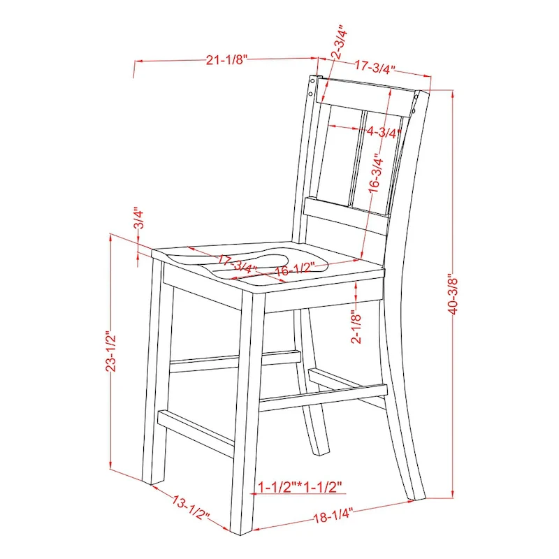 Furniture of America Theile Rustic Wood Counter Height Chairs, Set of 2