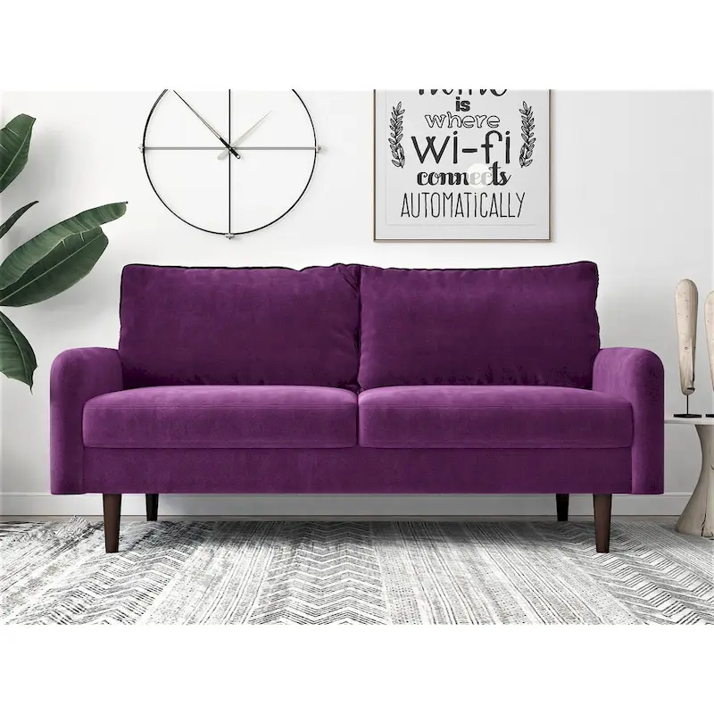Velvet 71.6-inch Sofa with Round Arms