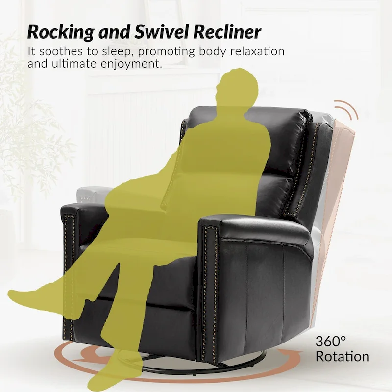 Tobias Traditional Swivel And Rocker Power Recliner Set of 2 by HULALA HOME