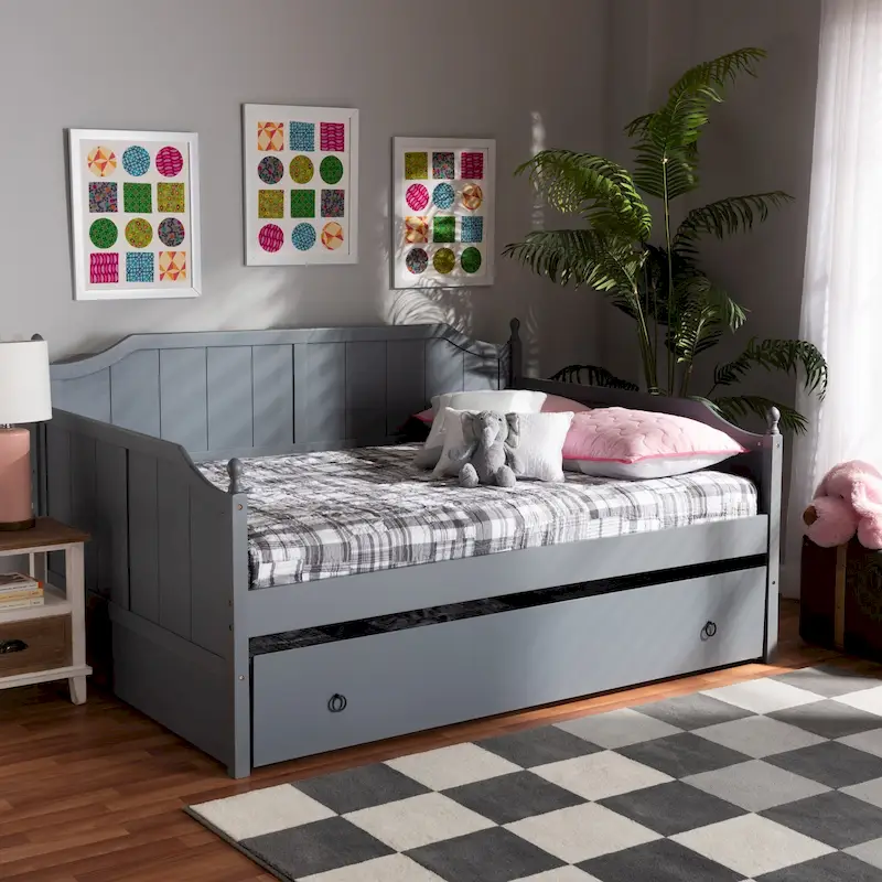 Farmhouse Full Size Daybed with Twin Size Trundle