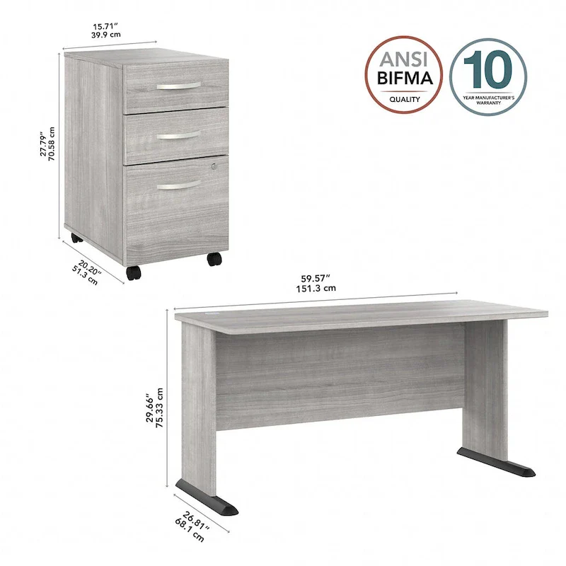 Studio A 60W Computer Desk with Drawers by Bush Business Furniture