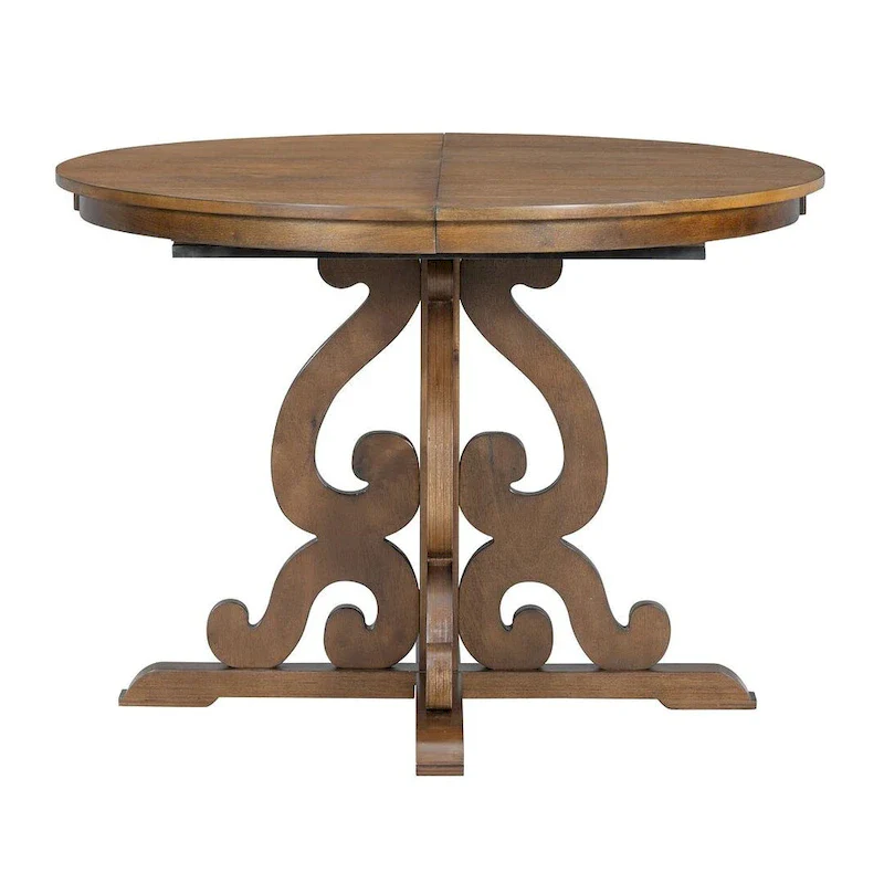 58  Traditional Extendable Dining Table Set with 4 Upholstered Chairs