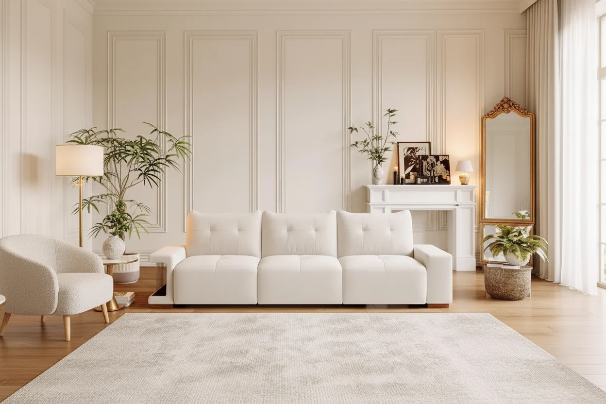 89 Modern Couch With Waterproof and cat scratch resistant fabric
