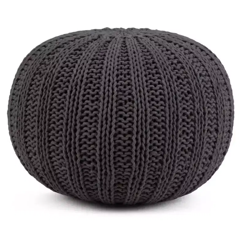 Grandville Hand Knit Round Pouf - WyndenHall