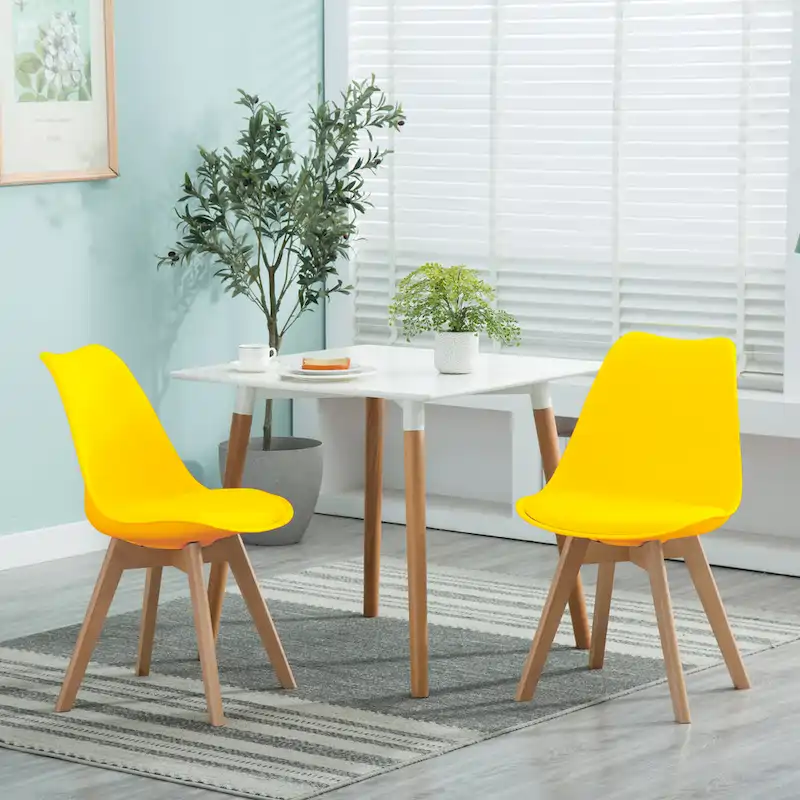 Dining Chairs Wooden Desk Chairs No Wheels Set of 2