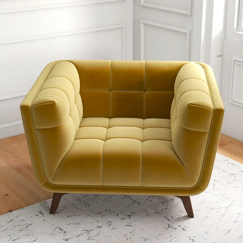 Kameron Mid Century Modern Luxury Tufted Accent Armchair