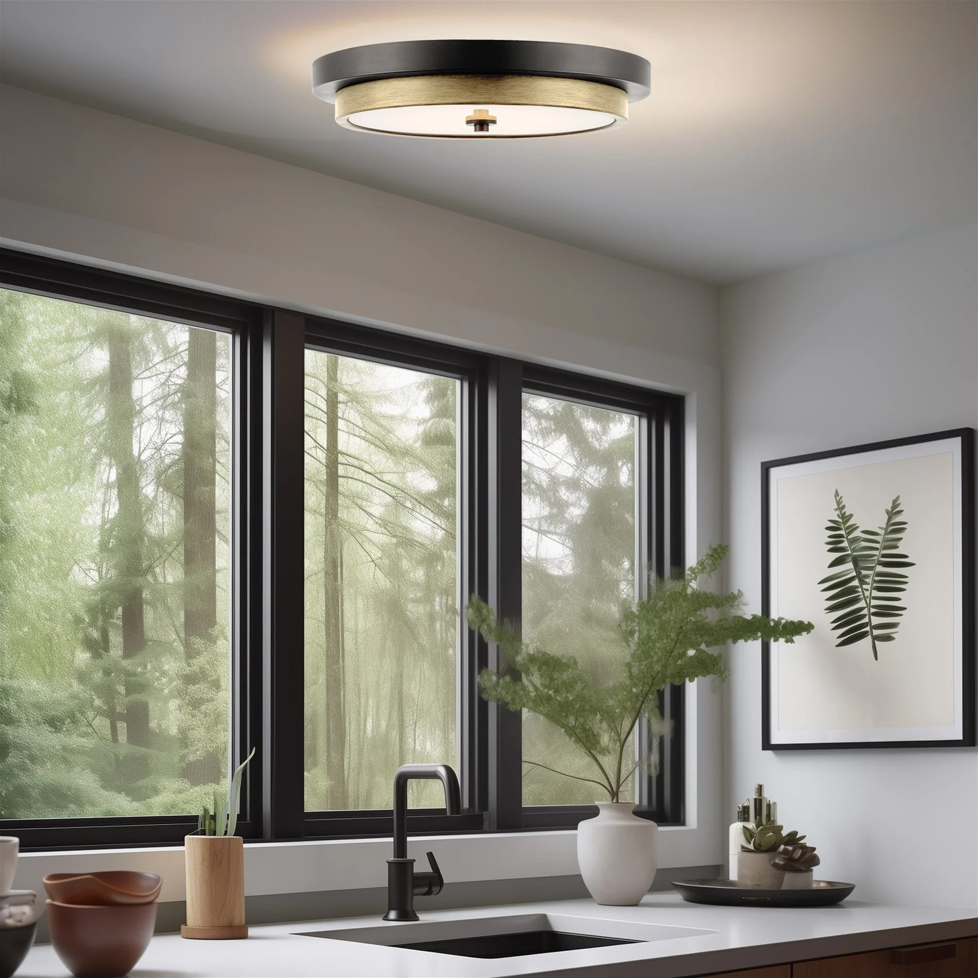 Hermosa 14 Modern Integrated 24W LED Semi Flush Mount Ceiling Light