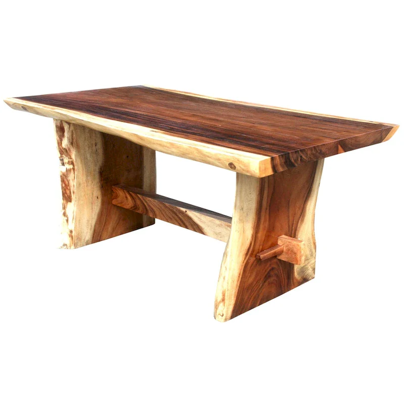 Chic Teak Suar Live Edge Unique Slab Dining Table - 71 Long (Table Only)