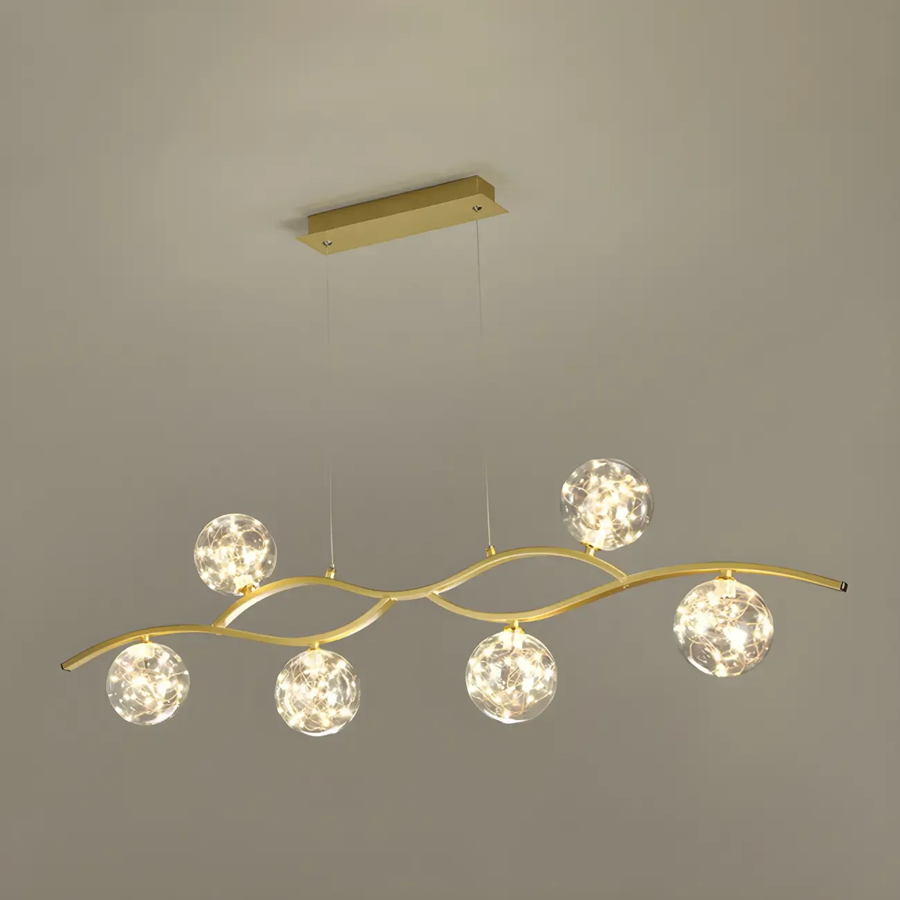 Modern Adjustable Clear Glass LED Pendant Light