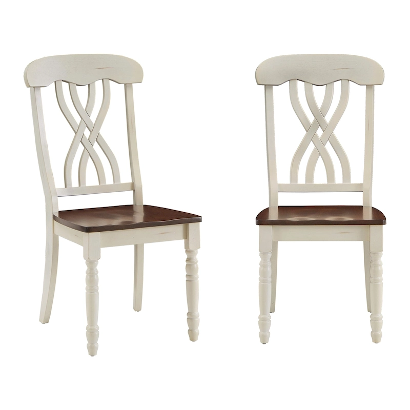 Brunico Two-Tone Antique Dining Chairs (Set of 2)