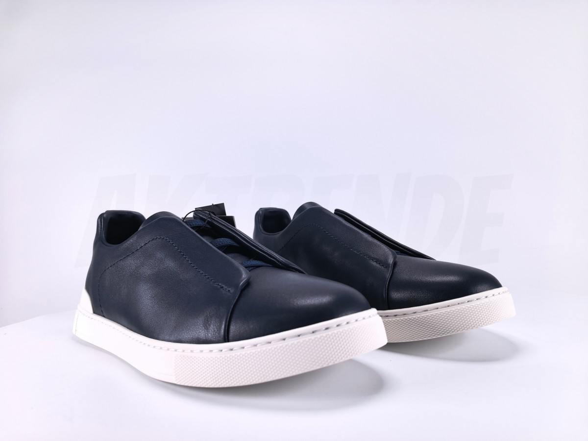Zegna Deerskin Triple Stitch Navy Blue - Aktrende