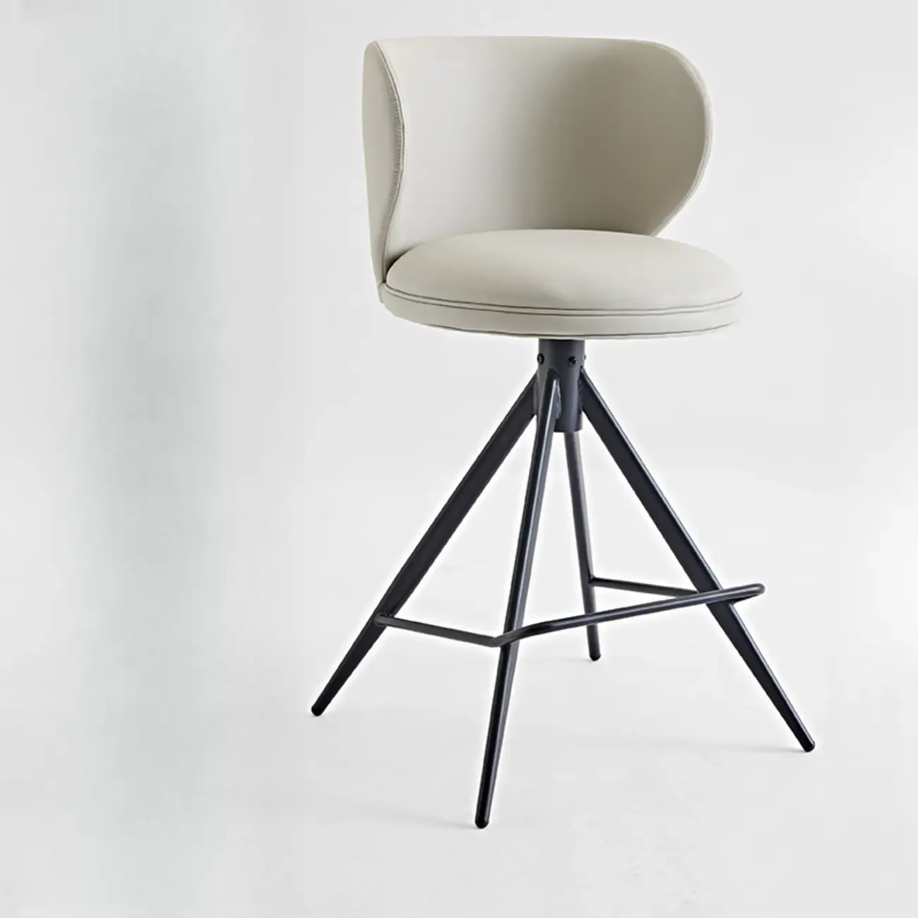 Modern Leather Swivel Bar Stools Counter Height