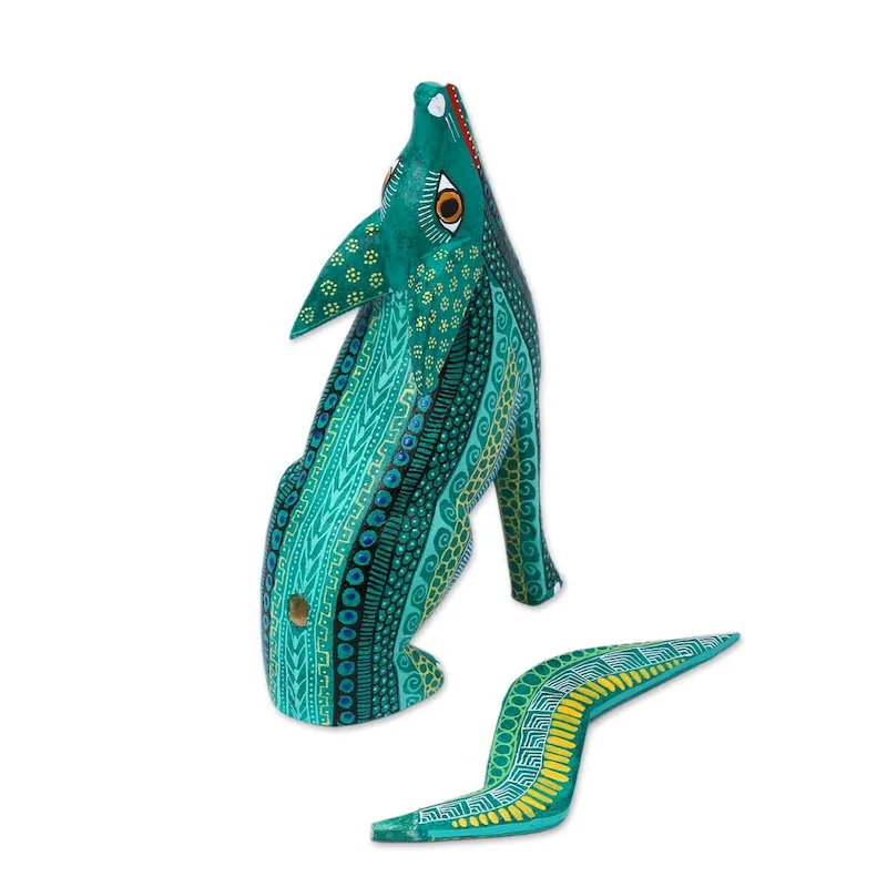 Novica Handmade Coyote Delight Wood Alebrije Figurine