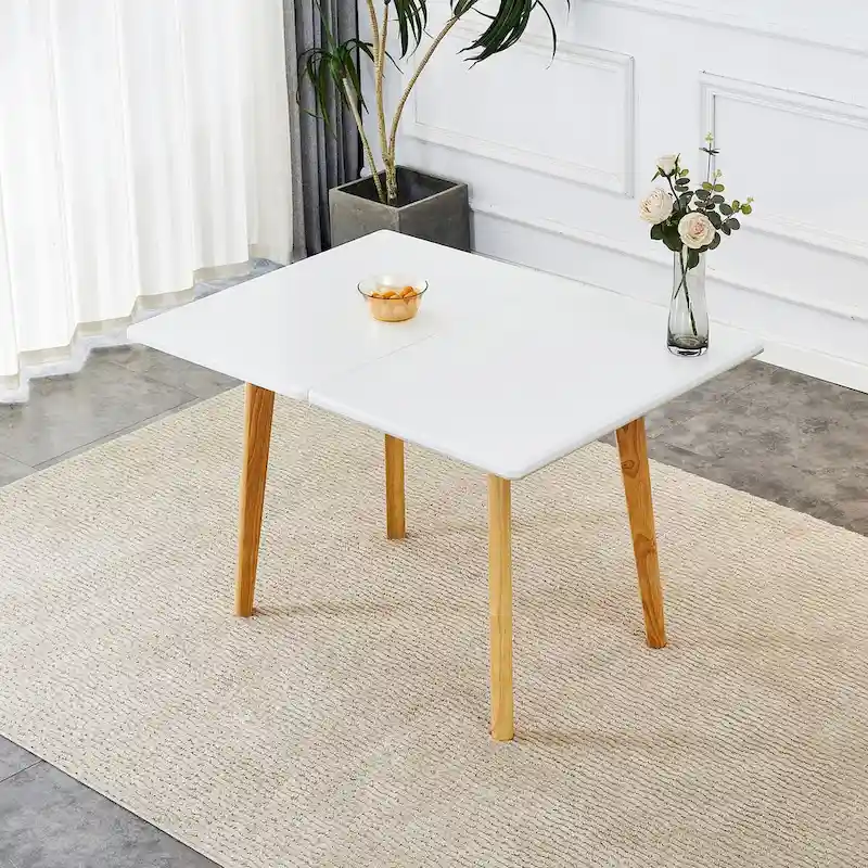 Imitation Marble White Sintered Stone Tabletop With Rubber Wooden Legs,Foldable Computer Desk,Foldable Office Desk